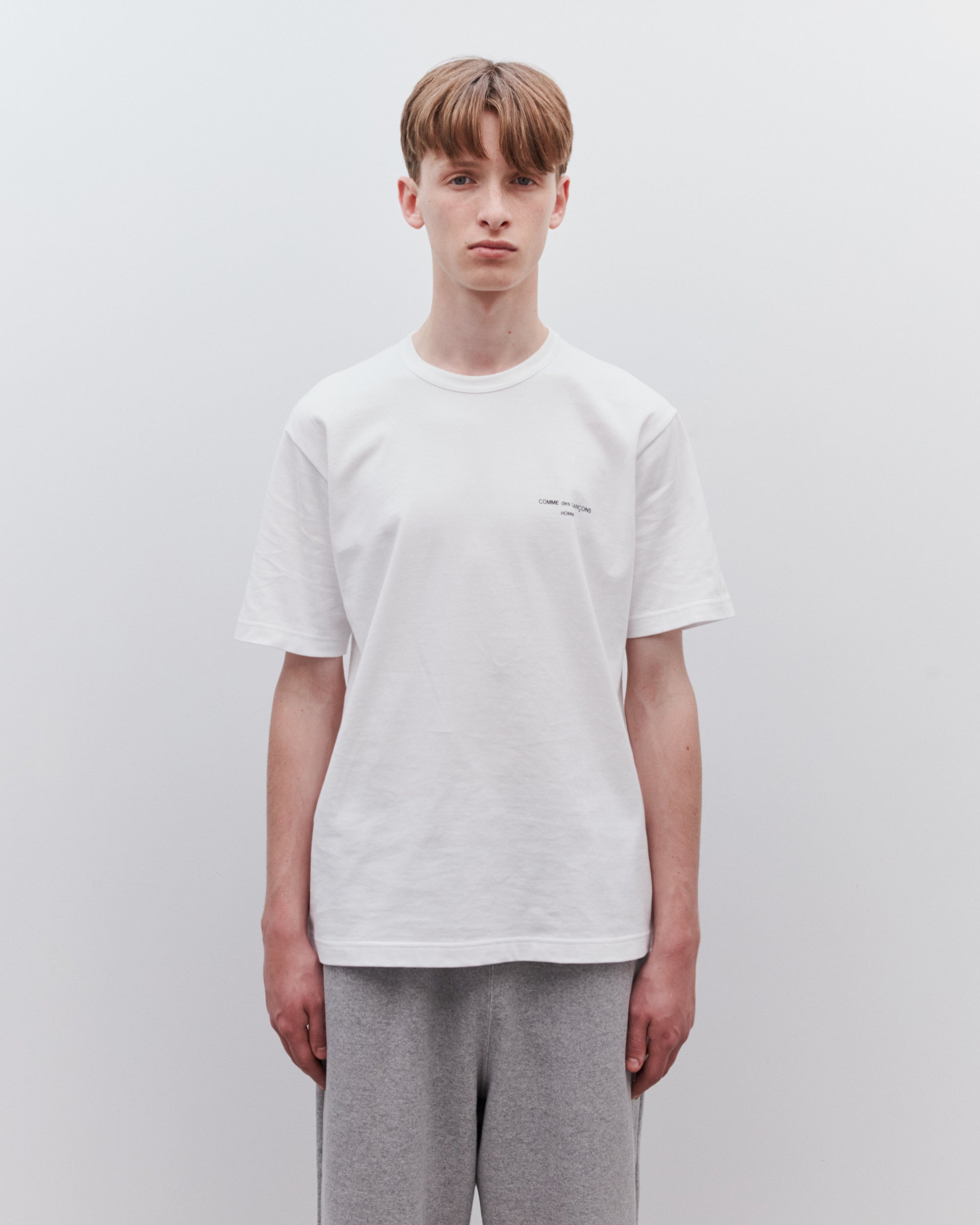 Comme des Garçons Homme: Men's Logo T-Shirt (White) DSML E-SHOP