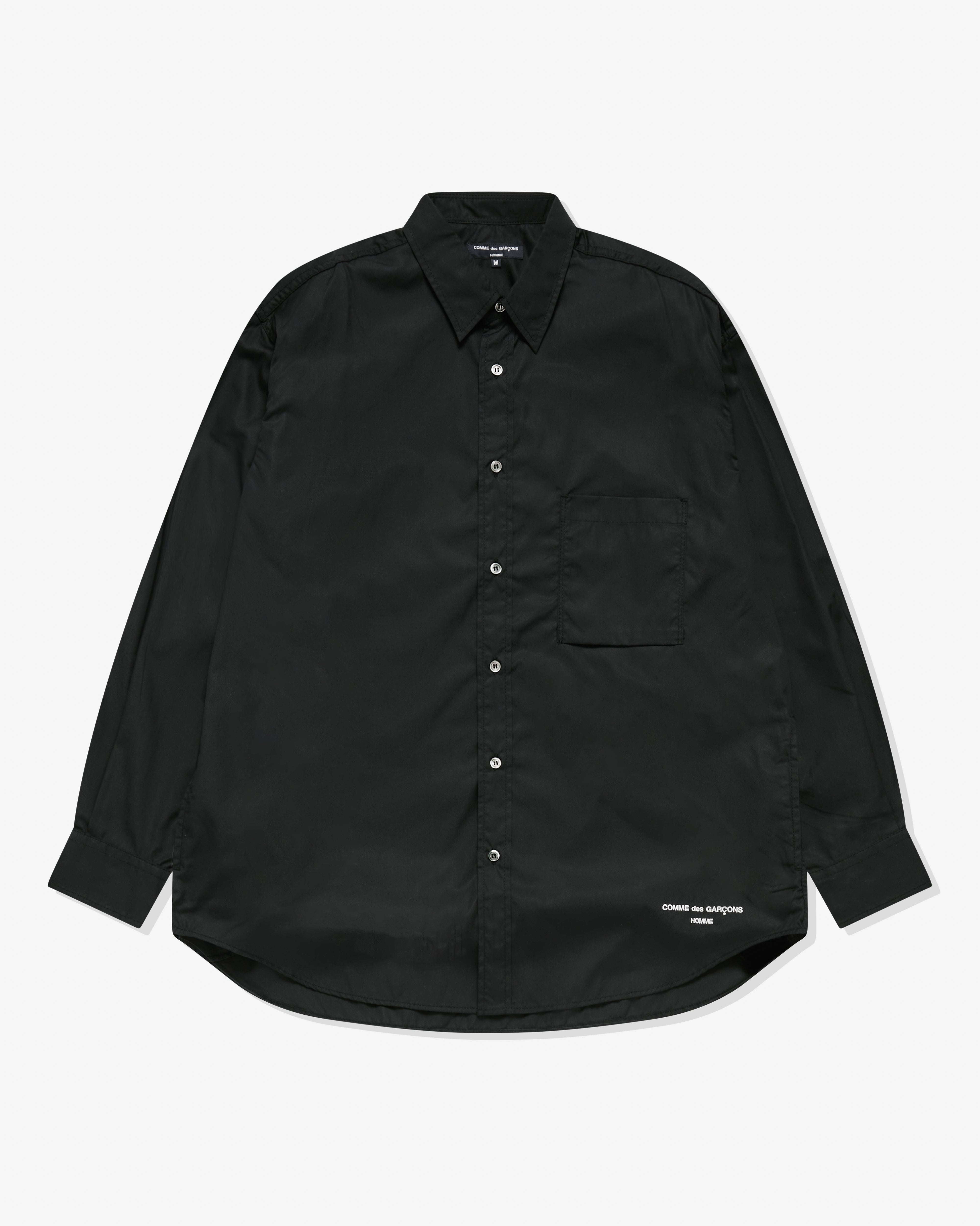 Comme des Garcons Homme Men s Logo Shirt Black White