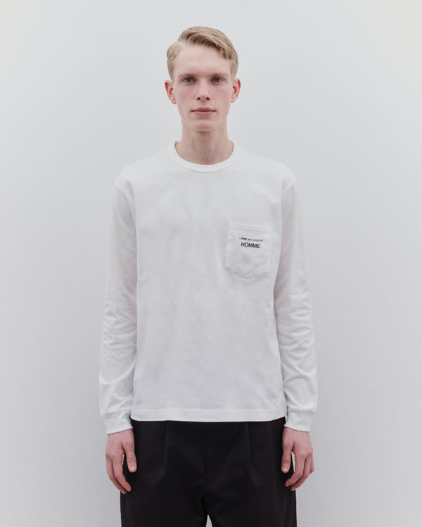 CDG Homme - Men’s Long Sleeve T-Shirt - (White)