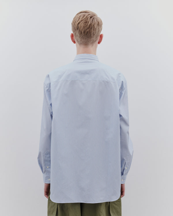 CDG Homme - Men’s Broad Stripe Cut-Out Shirt - (White/Navy)
