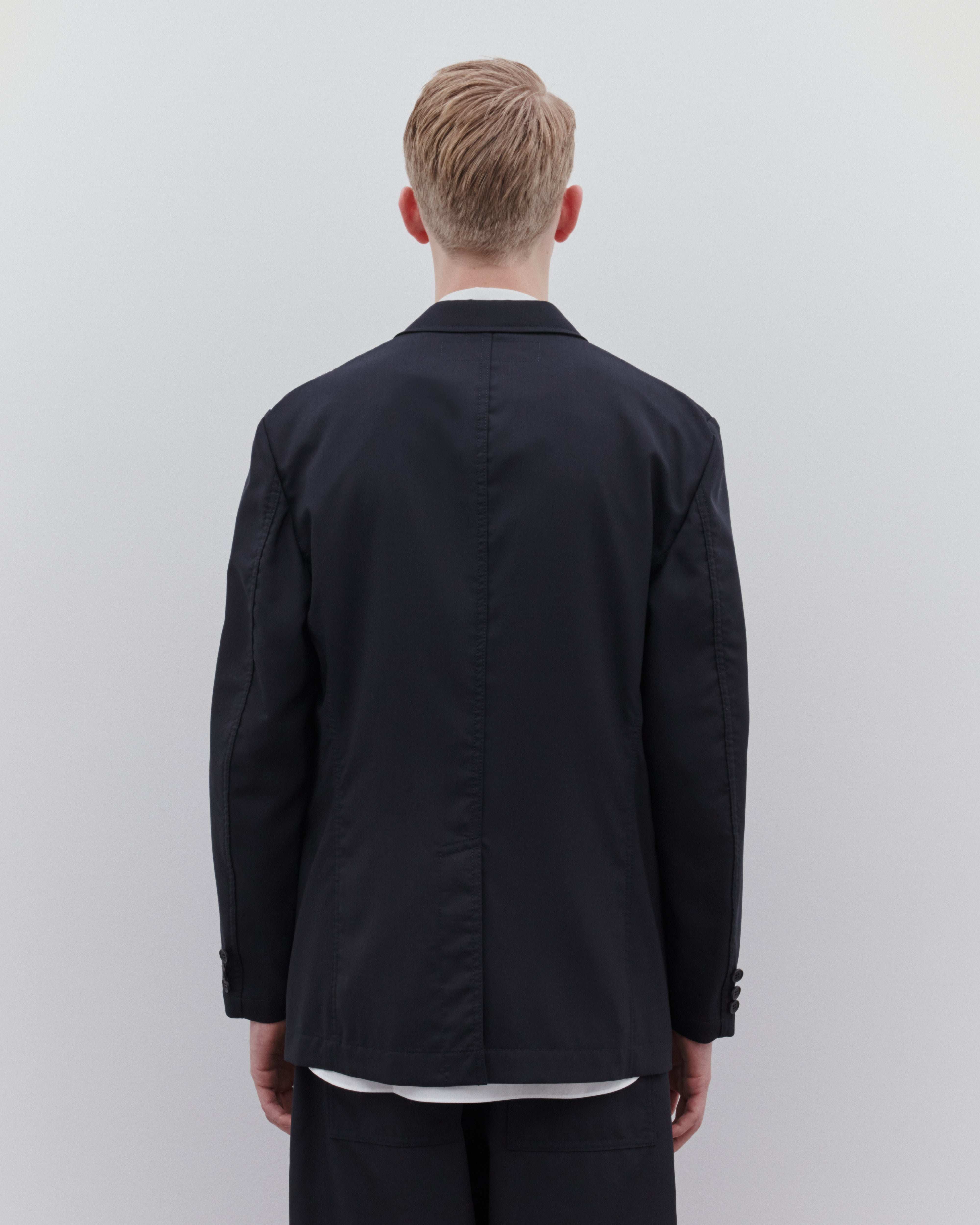 CDG Homme: Men's Tropical Wool Jacket (Navy) | Dover Street Market