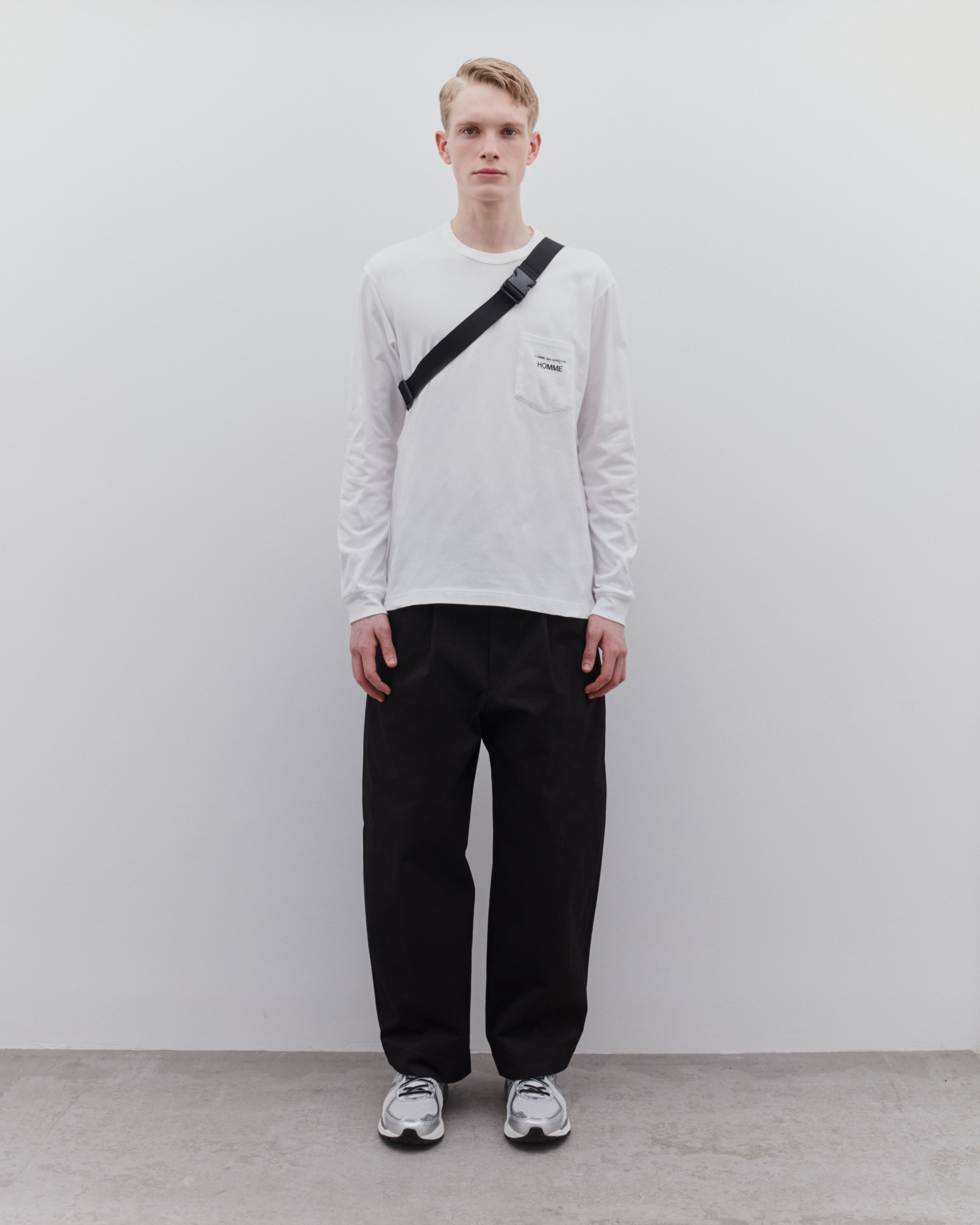 CDG Homme: Men's Long Sleeve T-Shirt (White) | DSML E-SHOP