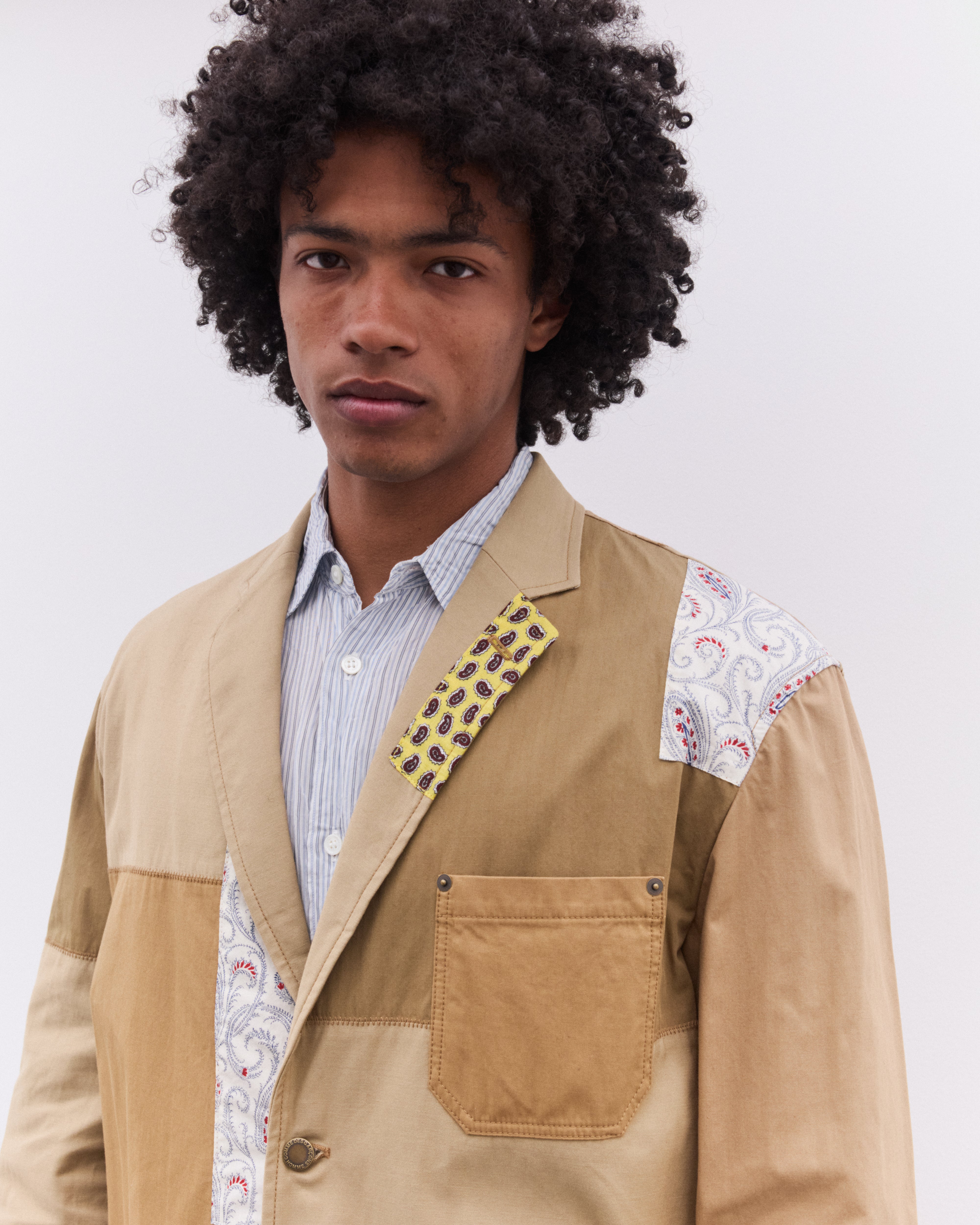 ジャケット・アウター COMME des GARCONS Quilting Jacket COMME des GARÇONS HOMME Quilted Shirt Jacket White / Blue