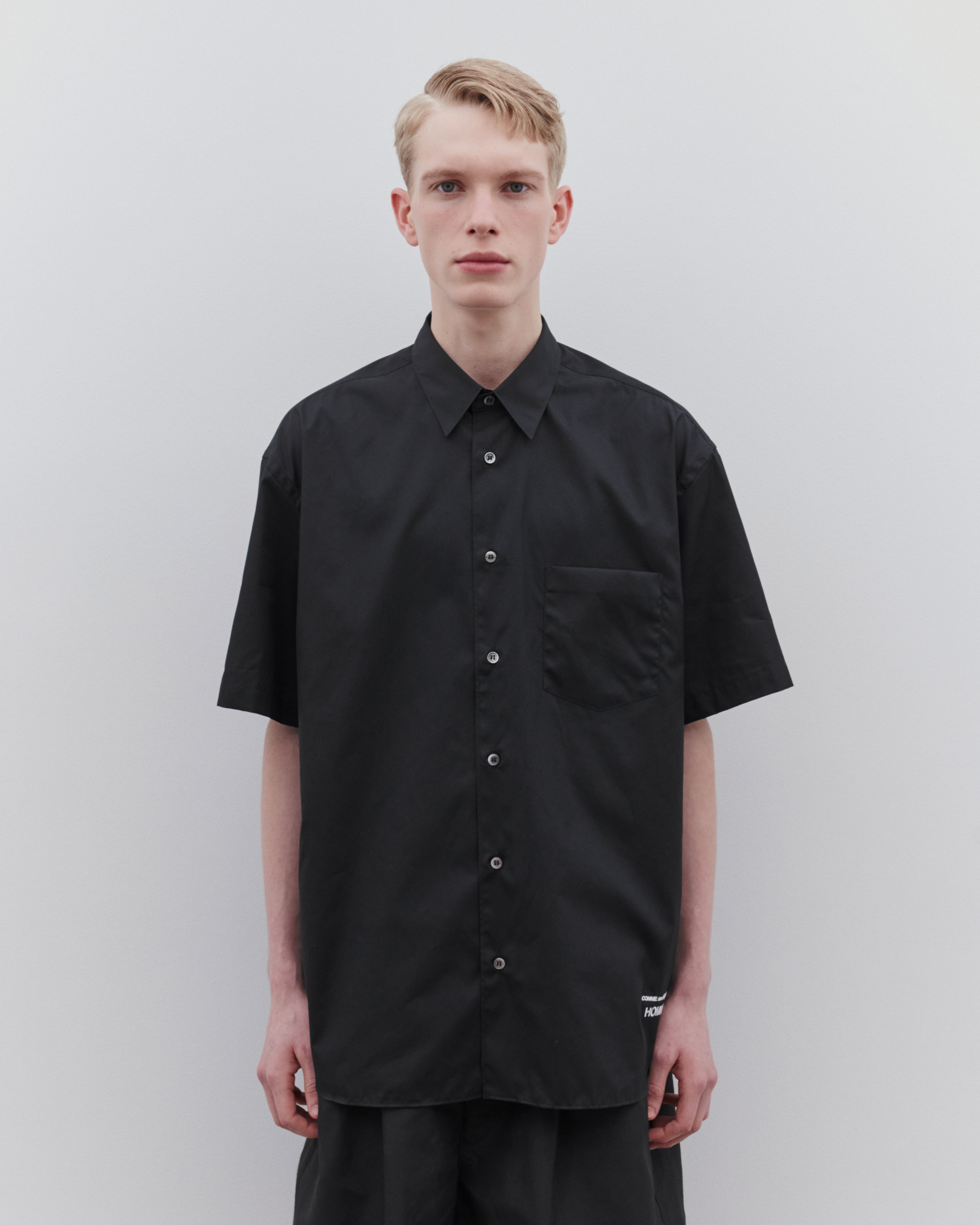CDG Homme: Men's Short Sleeve Shirt (Black) | Dover Street Market