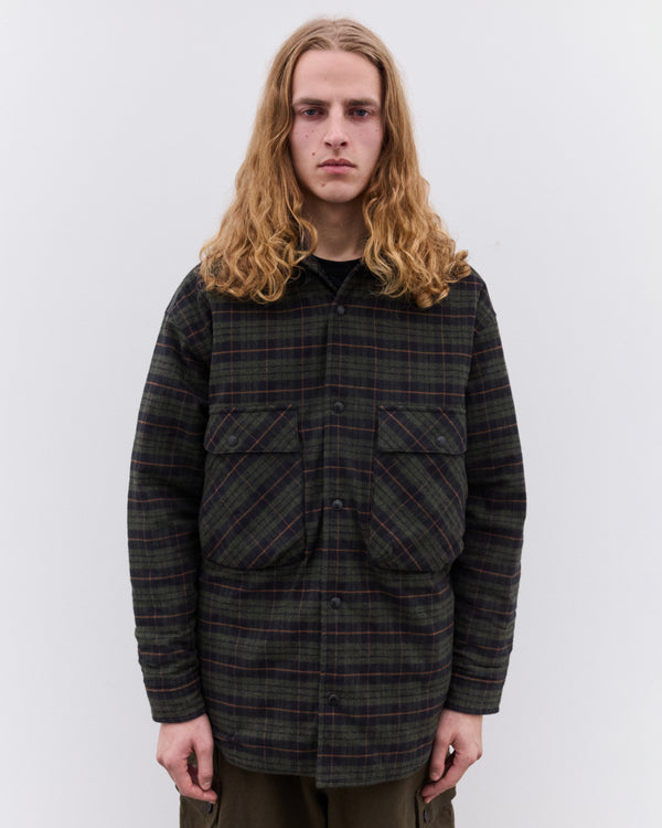 CDG Homme - Men’s Quilted Check Shirt - (Green)