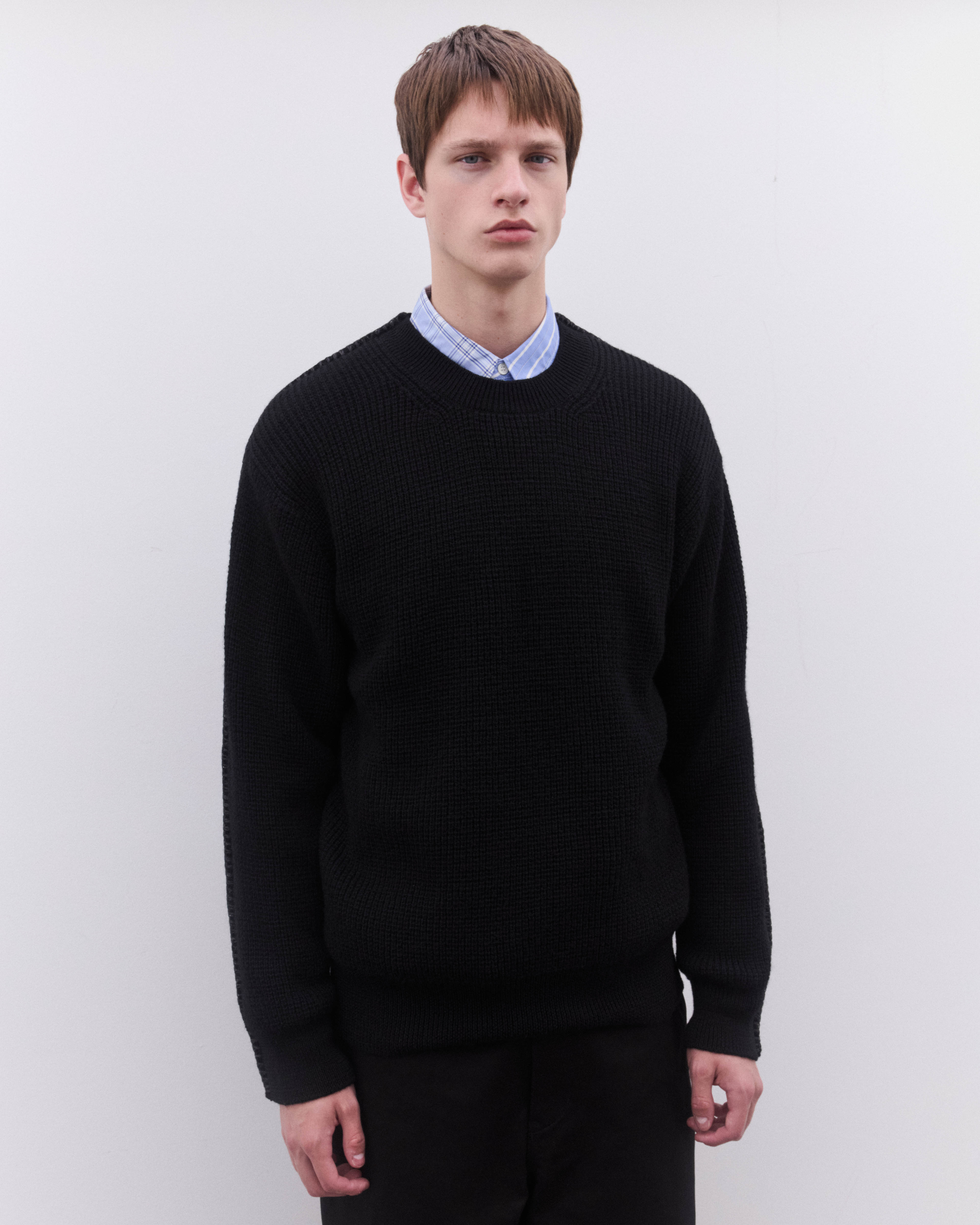 CDG Homme: Men's Heavy Knit Sweatshirt (Black) | DSML E-SHOP