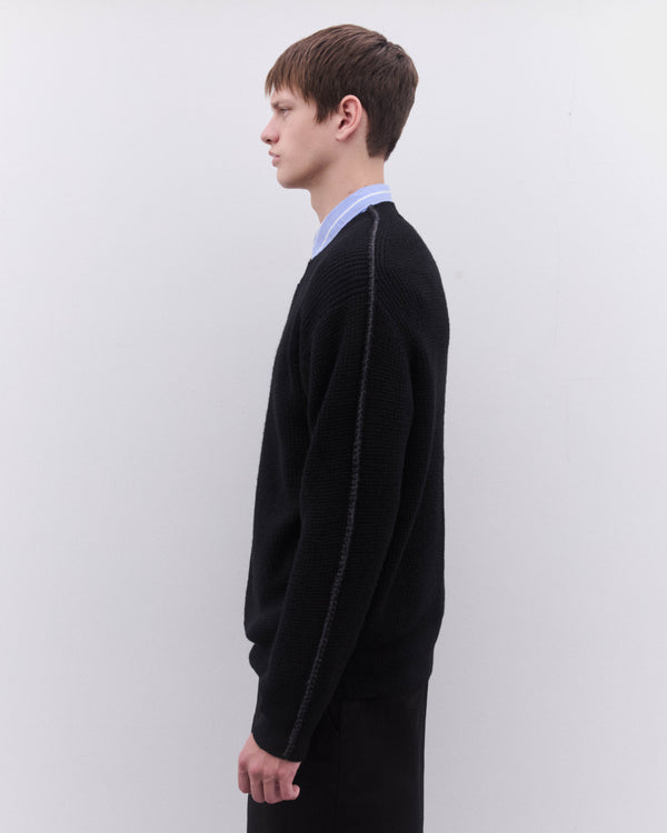 CDG Homme - Men’s Heavy Knit Sweatshirt - (Black)