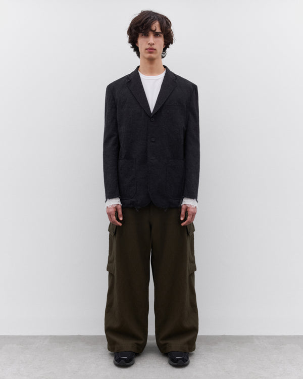 CDG Homme - Men’s Raw Hem Wool Blazer - (Charcoal)