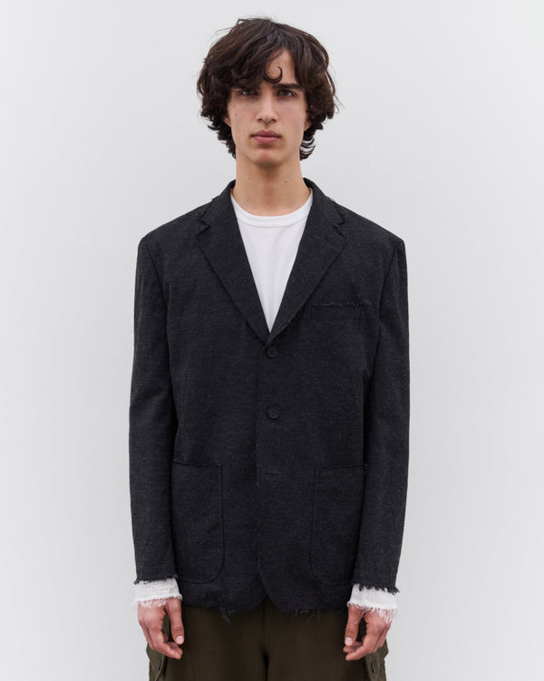 CDG Homme - Men’s Raw Hem Wool Blazer - (Charcoal)