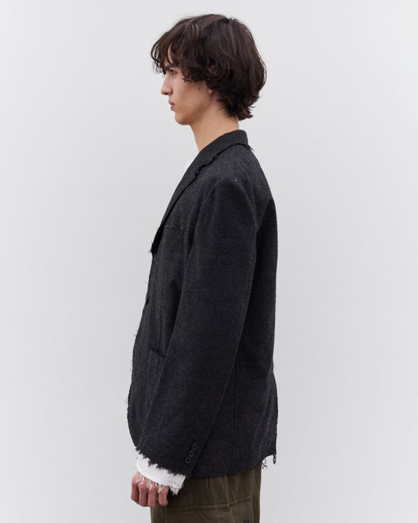 CDG Homme - Men’s Raw Hem Wool Blazer - (Charcoal)