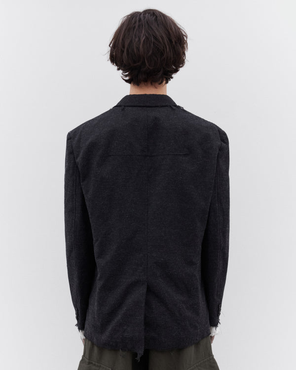 CDG Homme - Men’s Raw Hem Wool Blazer - (Charcoal)