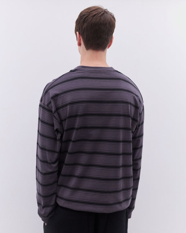 CDG Homme - Men's Striped Long Sleeve Top - (Brown)