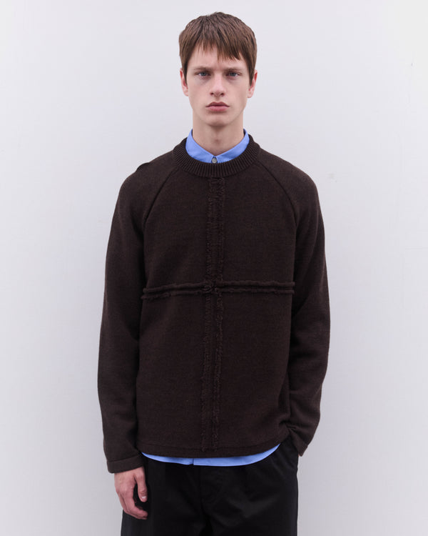 CDG Homme - Men's Raglan Sleeve Sweater  - (Brown)