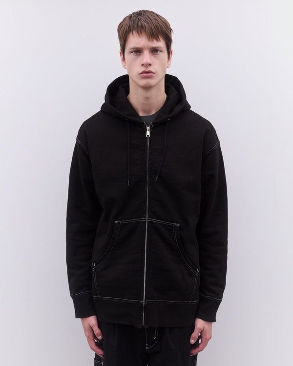 CDG Homme - Men’s Top Stitch Zip Hooded Sweatshirt - (Black)
