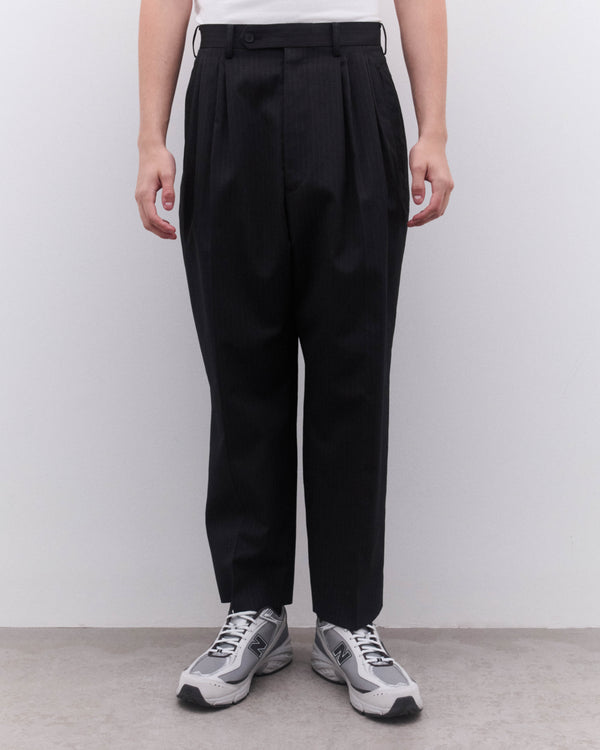 CDG Homme - Men’s Pinstripe Pleated Trousers - (Black)