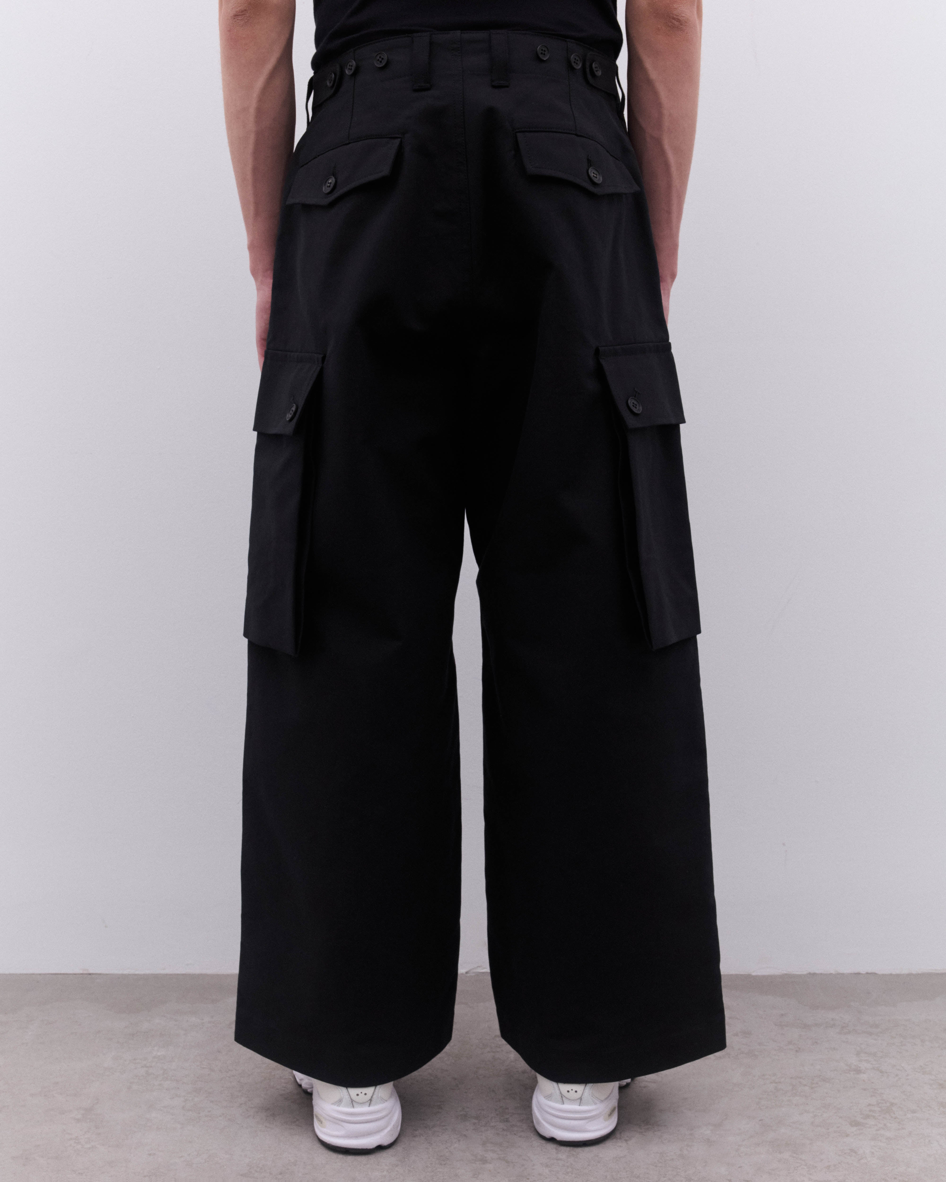CDG Homme: Men's Wide Leg Pocket Trouser (Black) | Dover Street