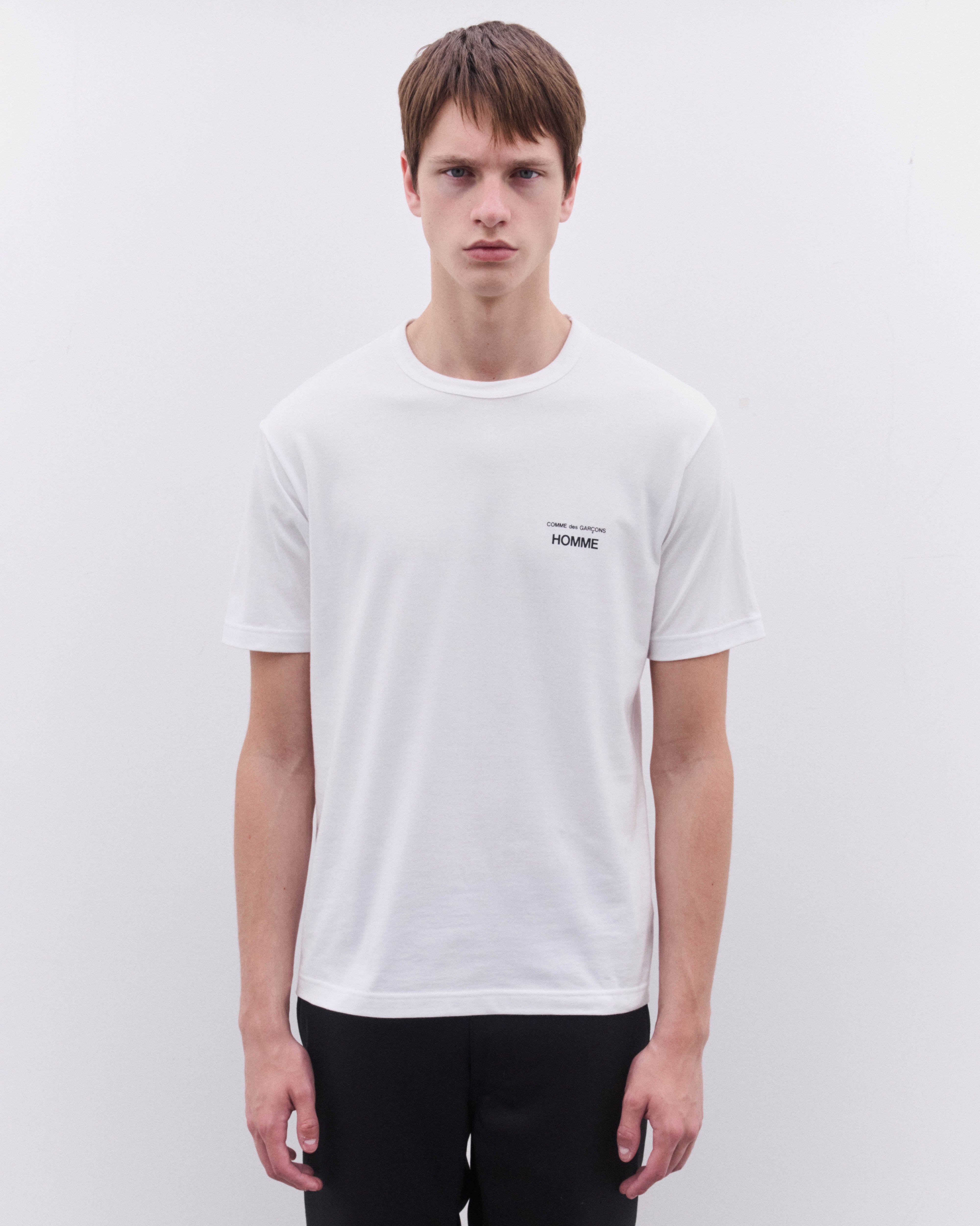 CDG Homme: Men's Logo T-Shirt (White) | Dover Street Market London