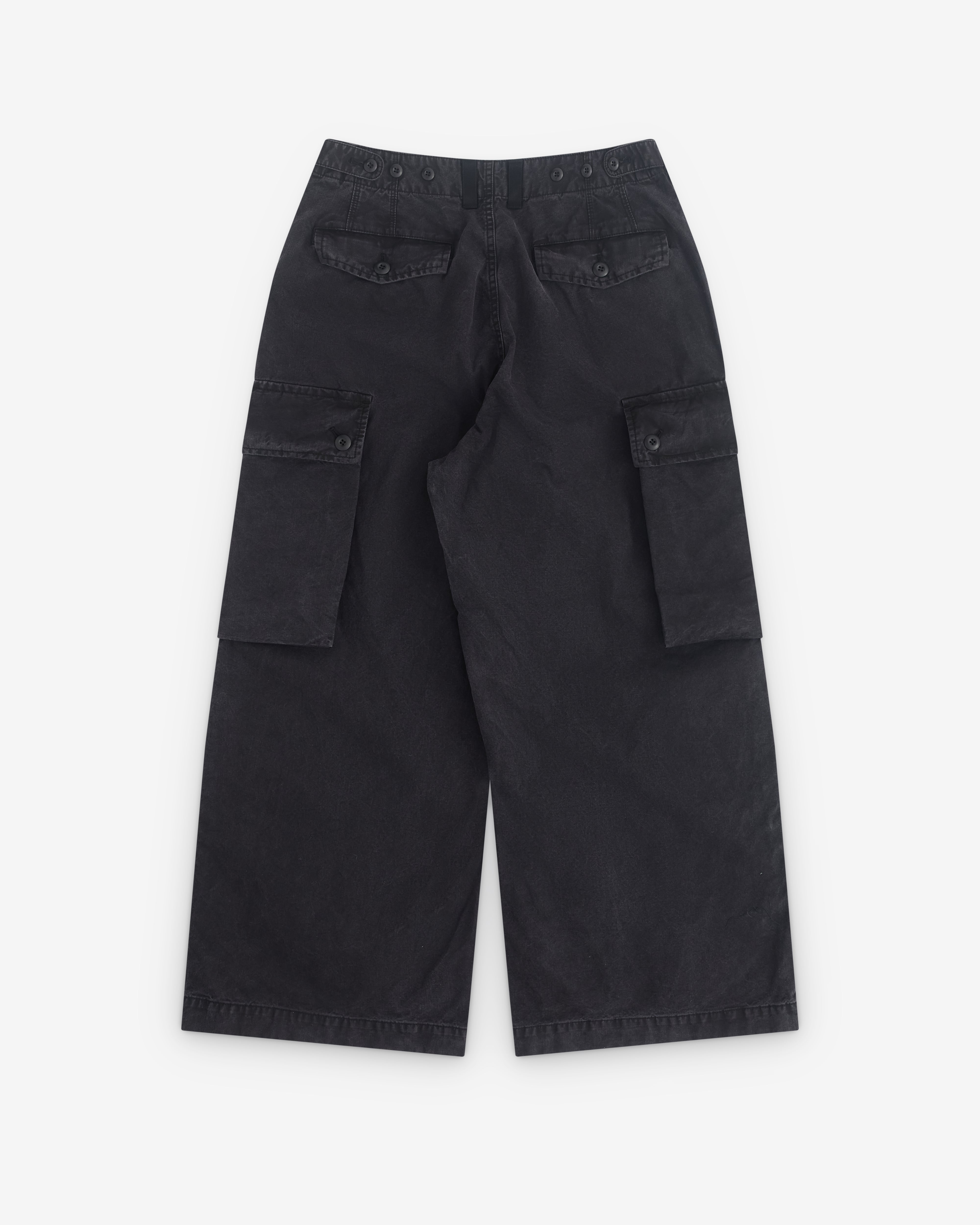 CDG Homme: Men's Wide Leg Utility Trousers (Washed Black) | Dover