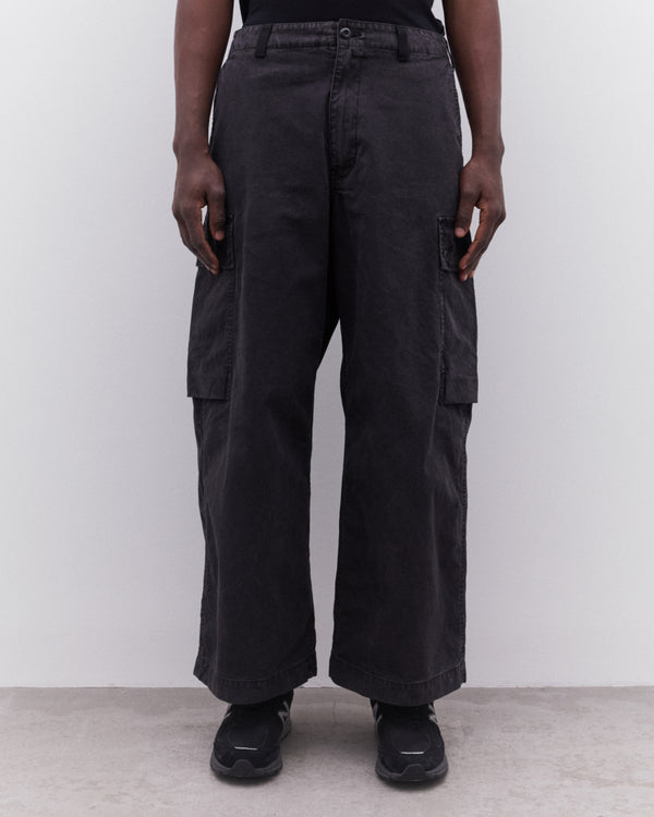 CDG Homme - Men’s Wide Leg Utility Trousers - (Washed Black)