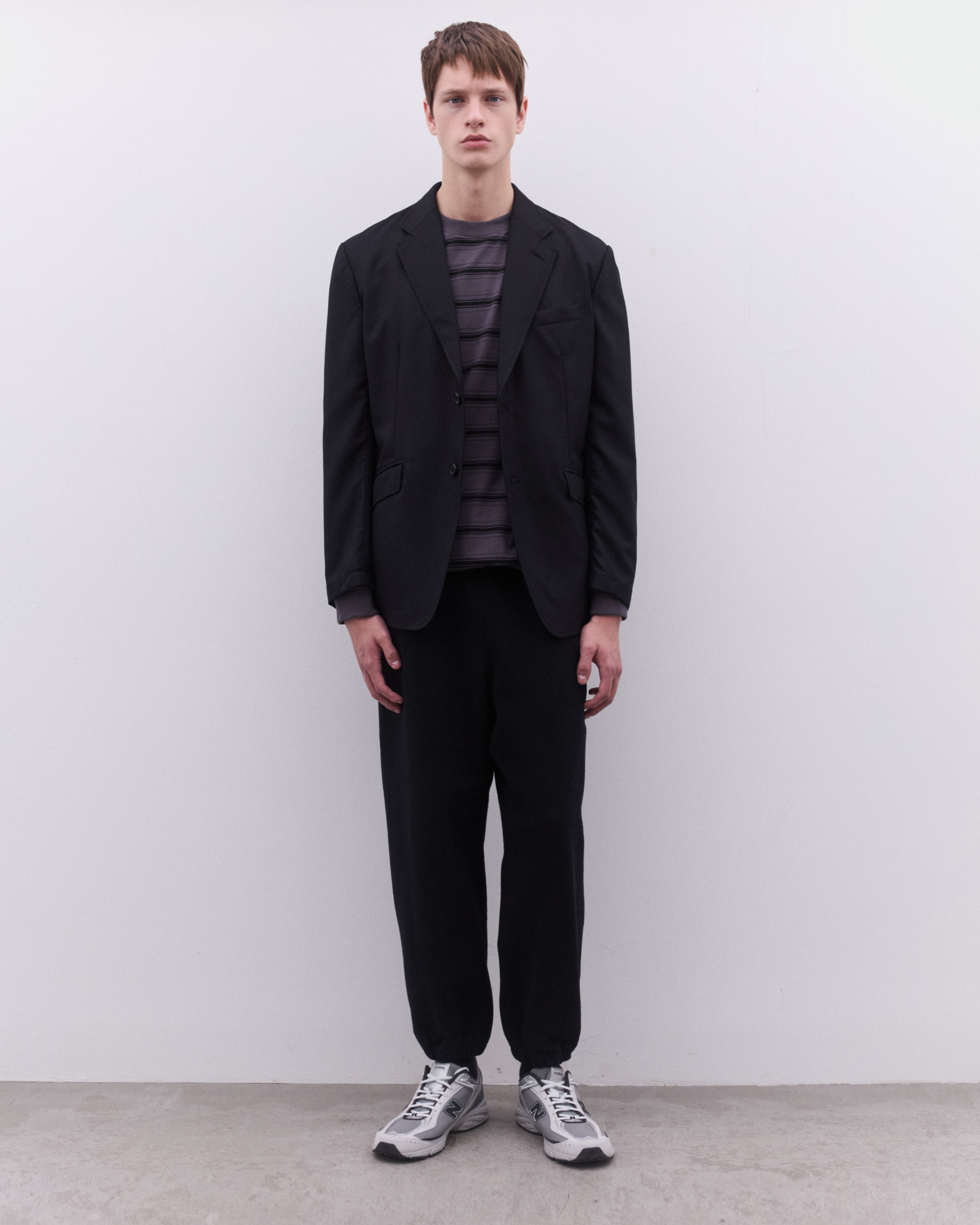 CDG Homme: Men's Wide Leg Pleated Trousers (Navy) | Dover Street