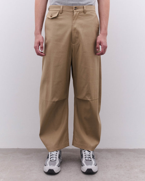 CDG Homme - Men’s Curved Hem Trousers - (Stone)