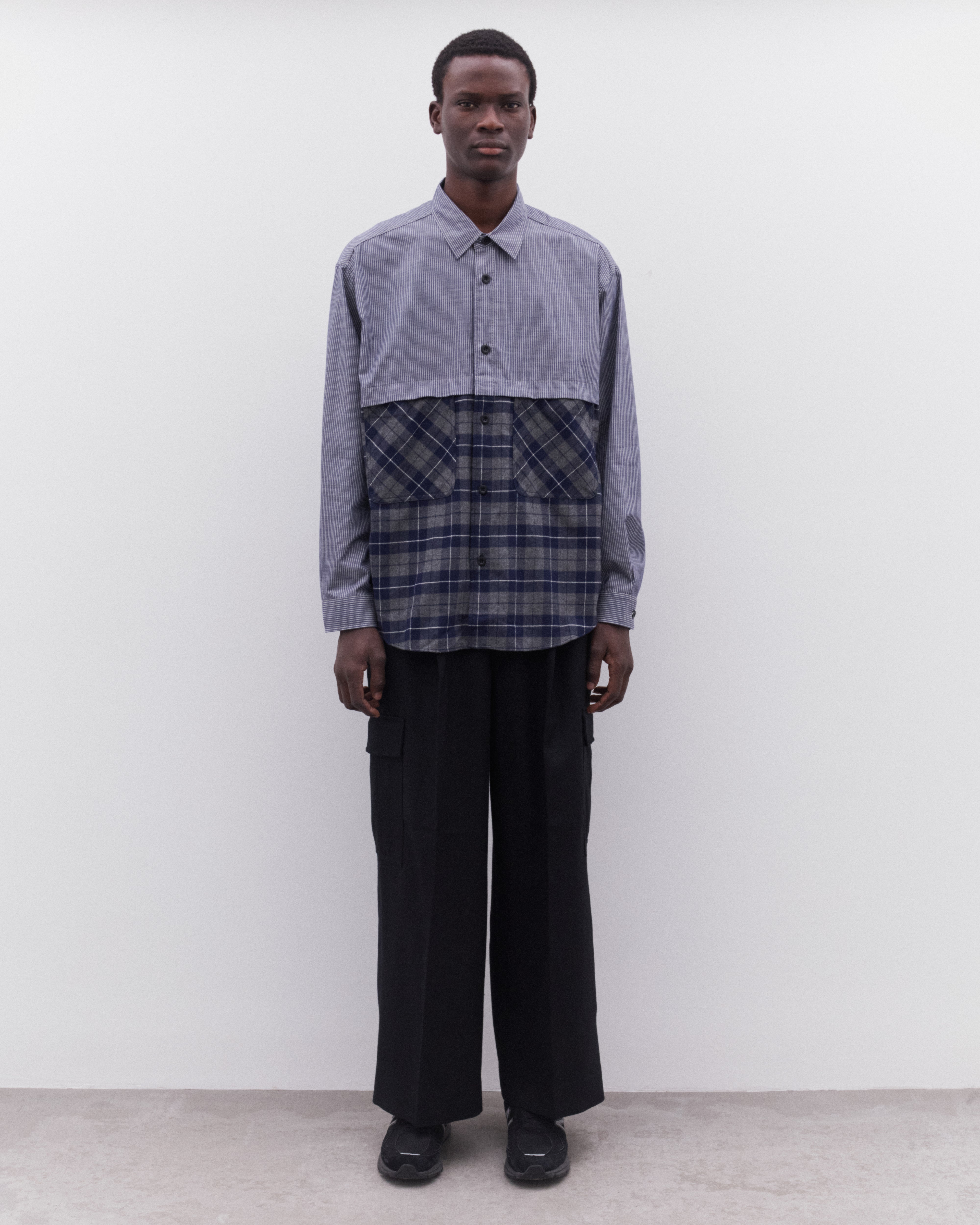 CDG Homme: Men's Wide Pleated Trousers (Black) | Dover Street
