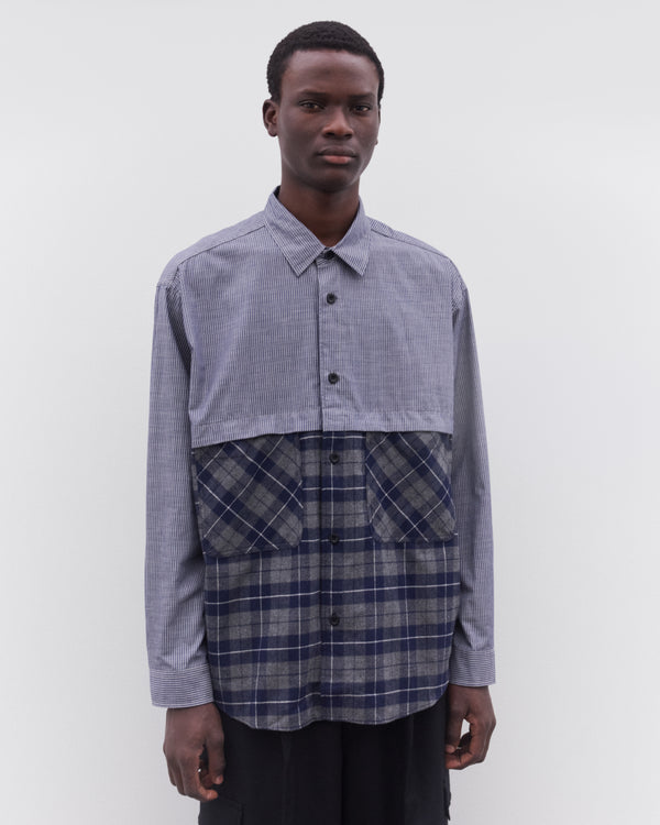 CDG Homme - Men’s Check Panel Shirt - (Multi)