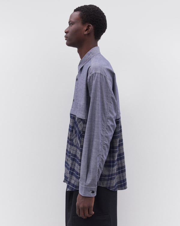 CDG Homme - Men’s Check Panel Shirt - (Multi)
