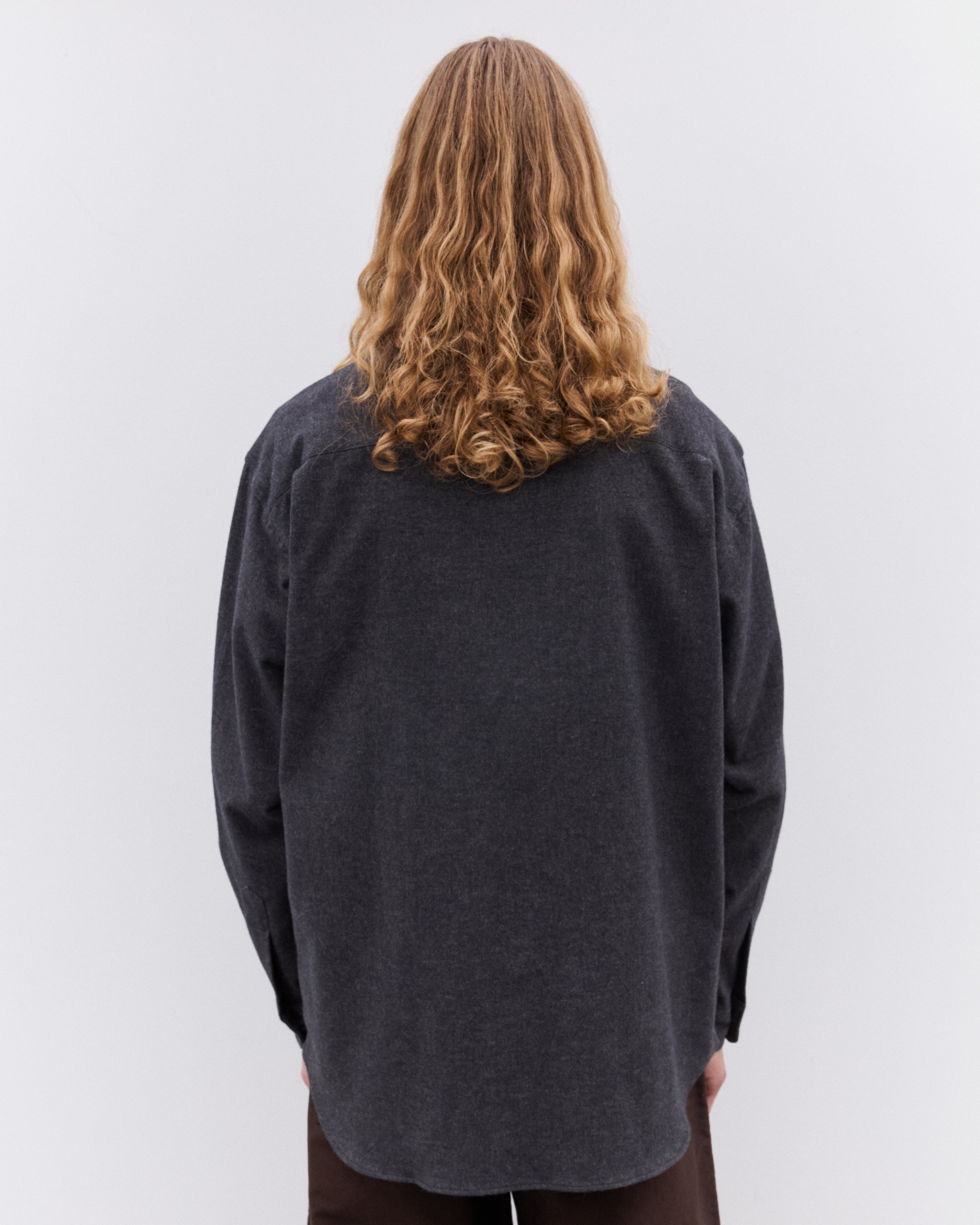 CDG Homme: Men's Brushed Cotton Shirt (Grey) | DSML E-SHOP