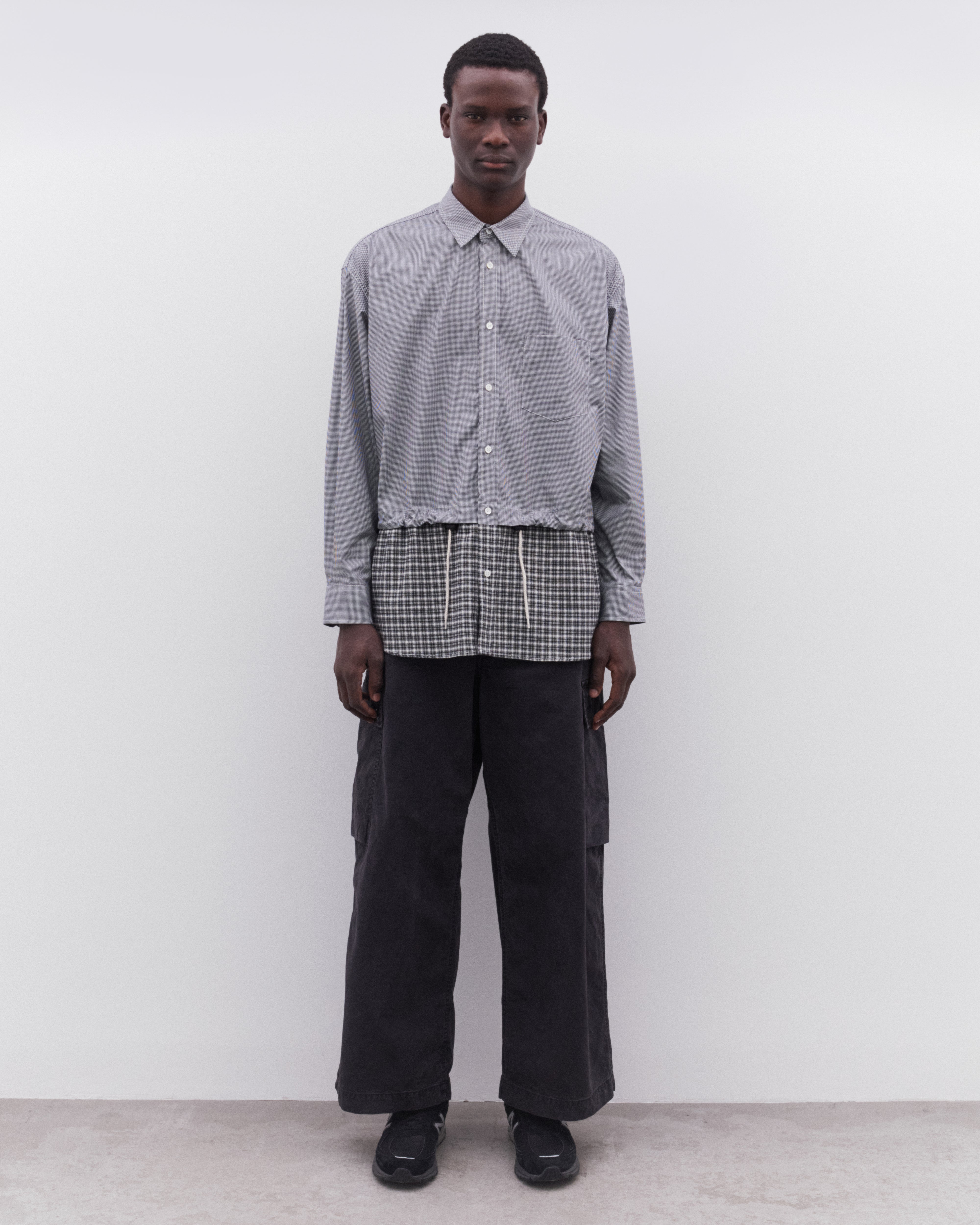 CDG Homme: Men's Wide Leg Utility Trousers (Washed Black) | Dover