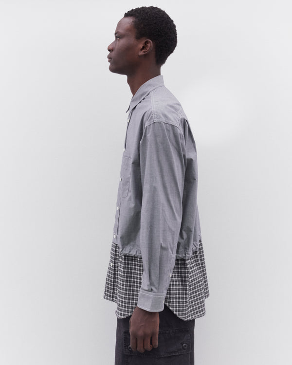 CDG Homme - Men’s Check Hem Shirt - (Grey)