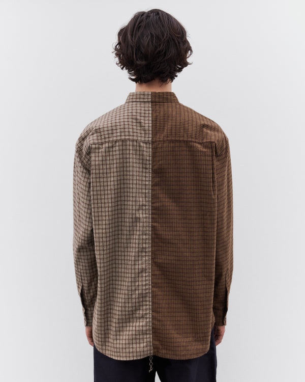 CDG Homme - Men’s Double Check Shirt - (Brown)