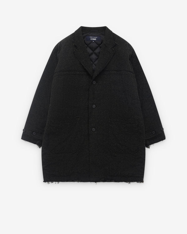 CDG Homme - Men’s Quilted Wool Coat - (Grey Melange)