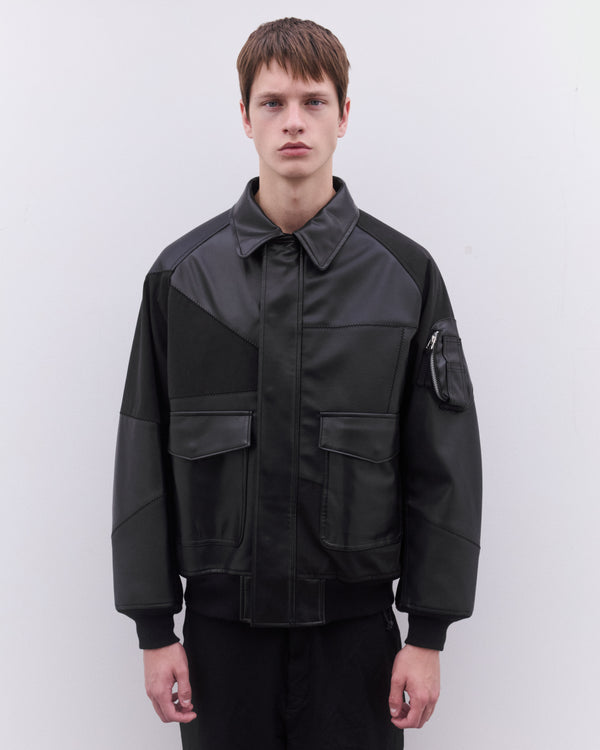 CDG Homme - Men’s Patchwork Bomber Jacket - (Black)