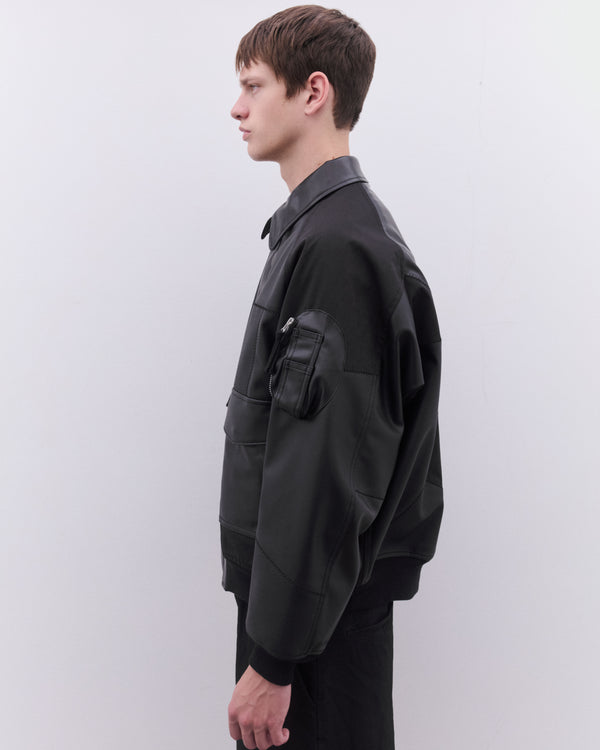CDG Homme - Men’s Patchwork Bomber Jacket - (Black)