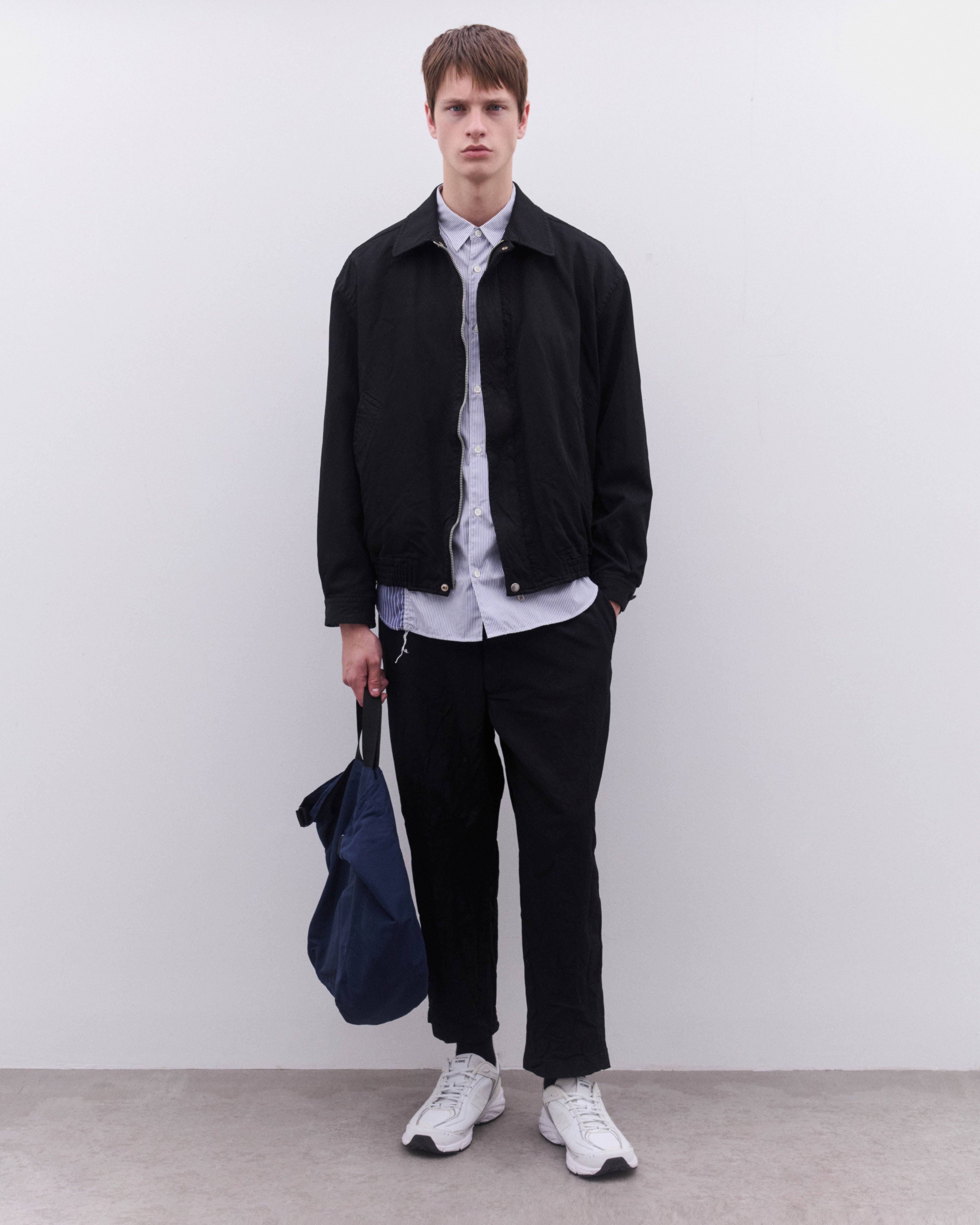 CDG Homme: Men's Collared Bomber Jacket (Black) | Dover Street