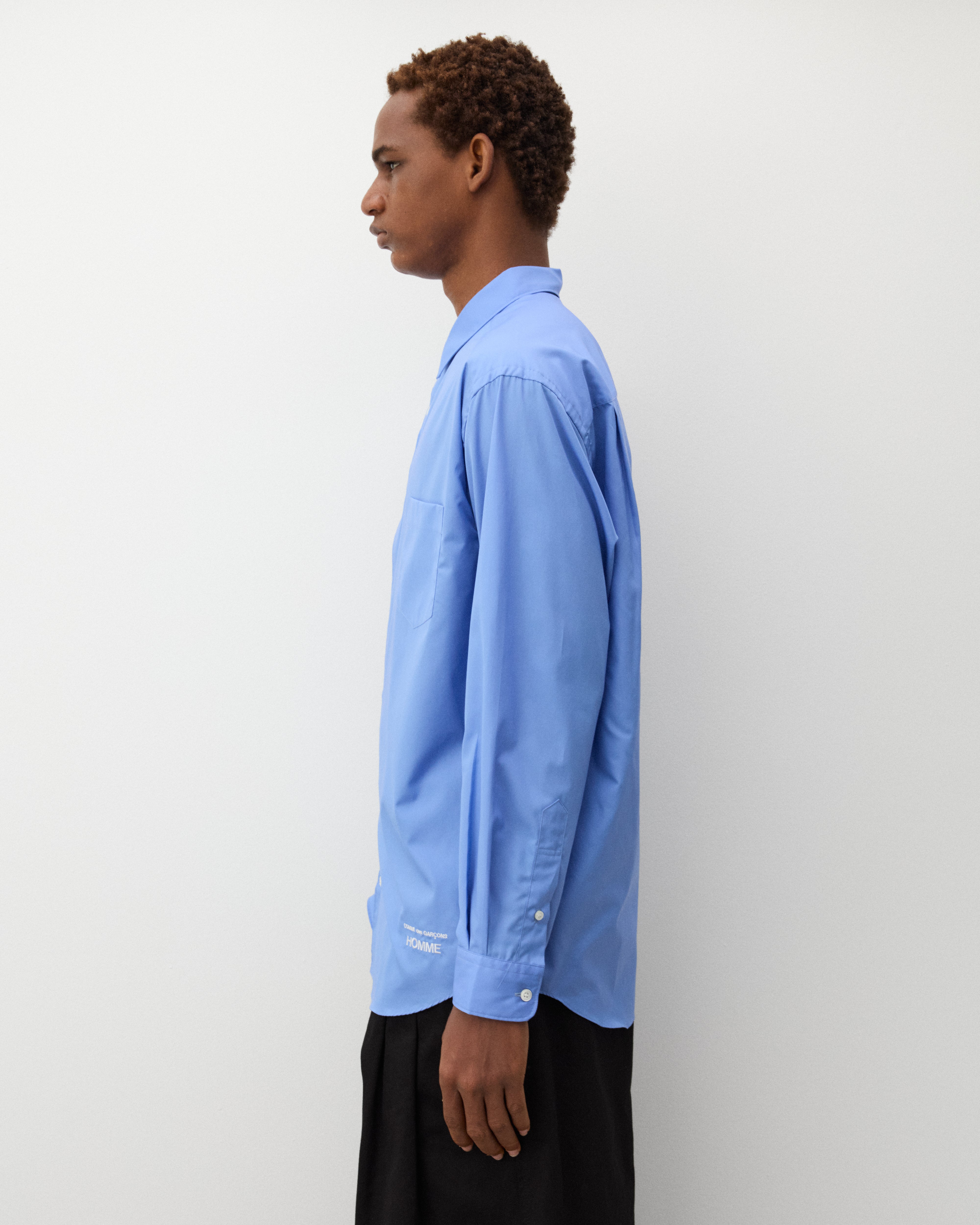 CDG Homme: Men's Logo Shirt (Blue) | Dover Street Market London