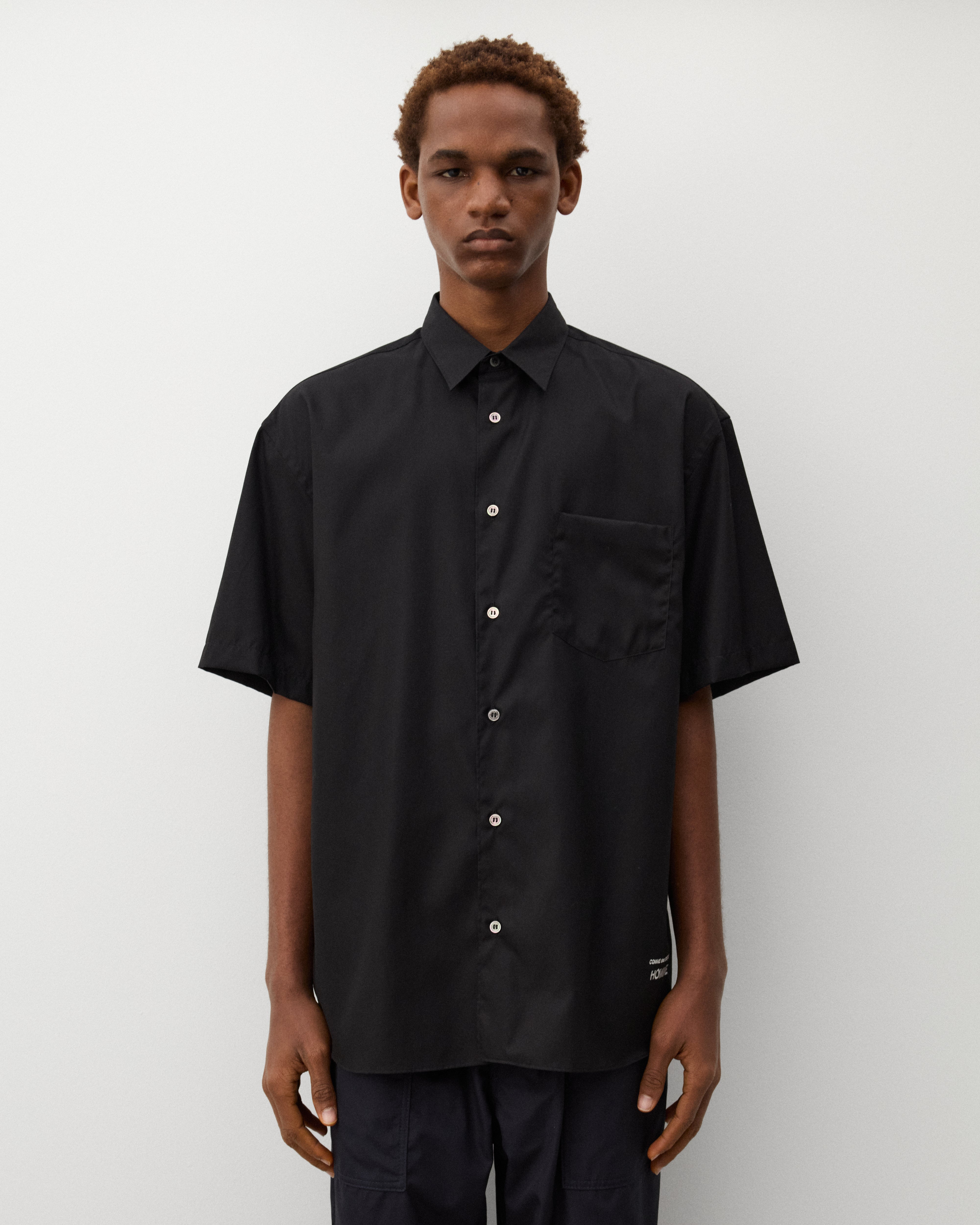 CDG Homme: Men's Short Sleeve Shirt (Black) | Dover Street Market