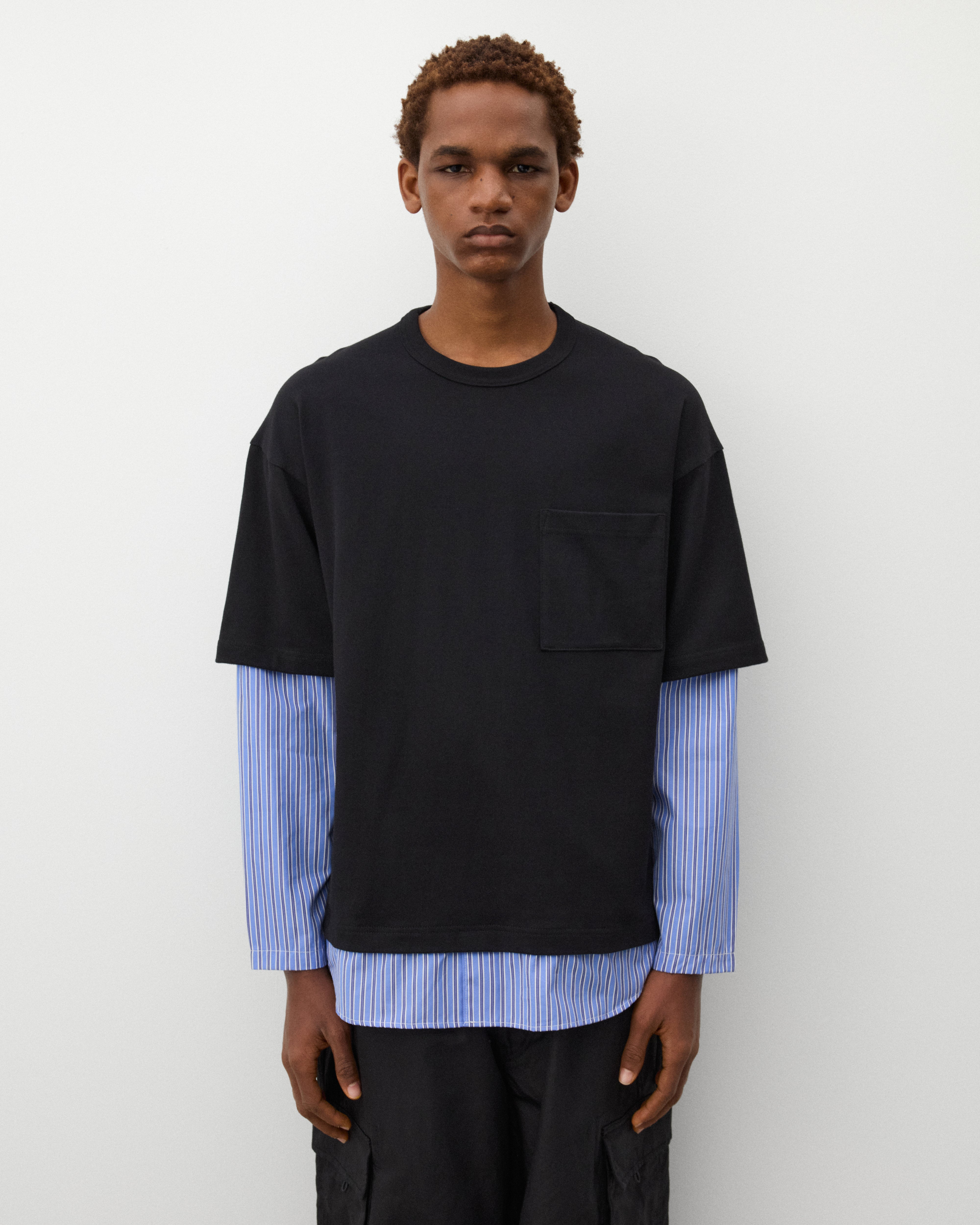 CDG Homme: Men's Layered T-Shirt (Black) | Dover Street Market London
