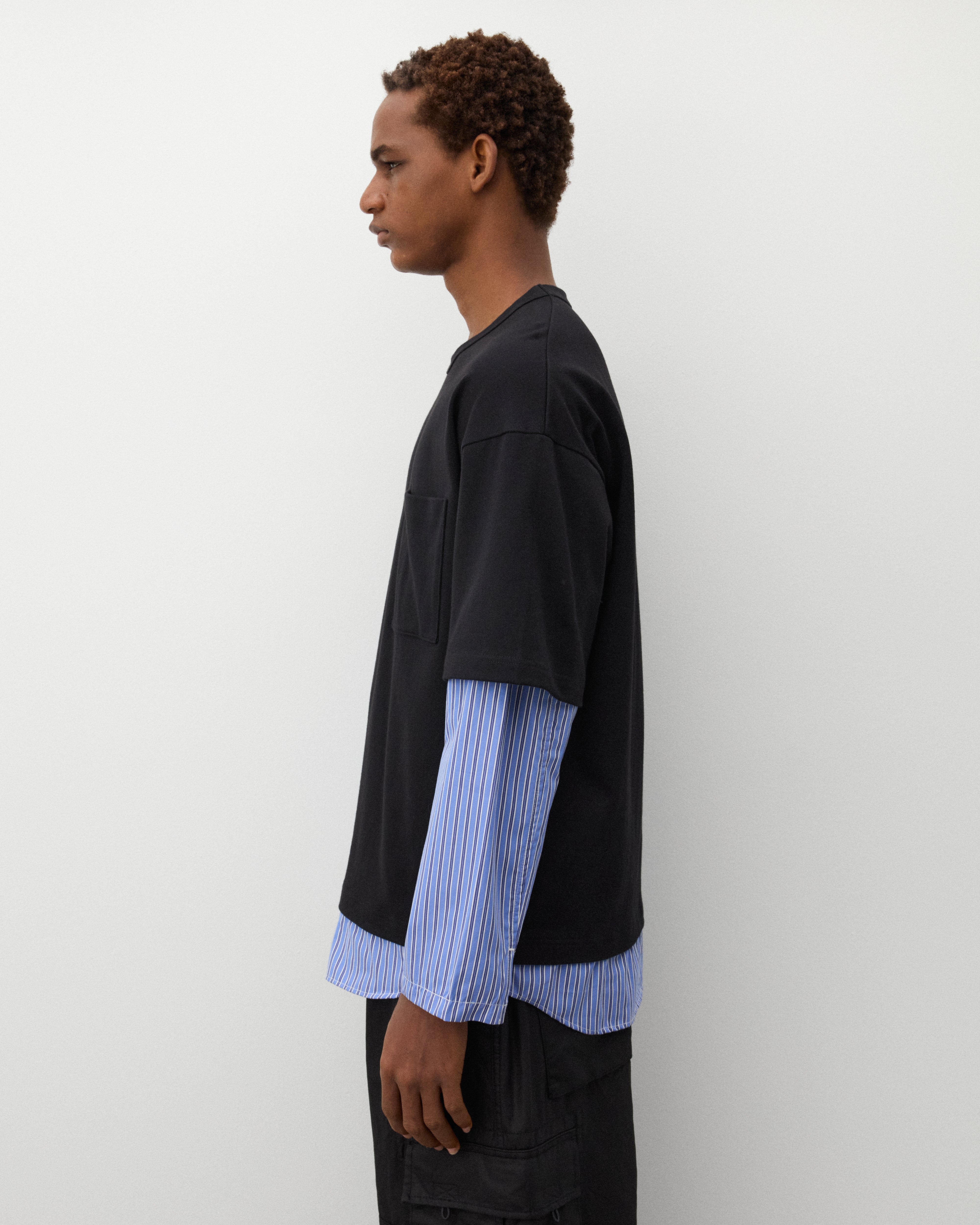 CDG Homme: Men's Layered T-Shirt (Black) | Dover Street Market London