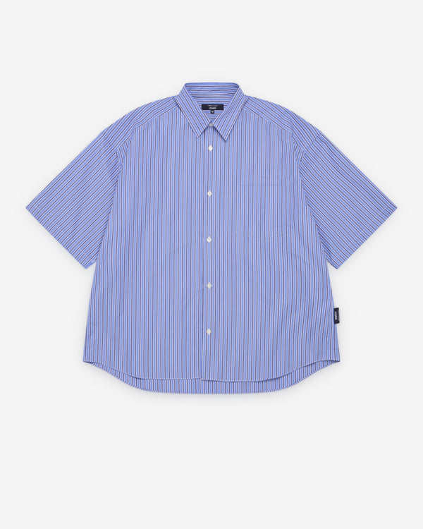 CDG Homme - Men's Striped Short Sleeve Shirt - (Blue Stripe)