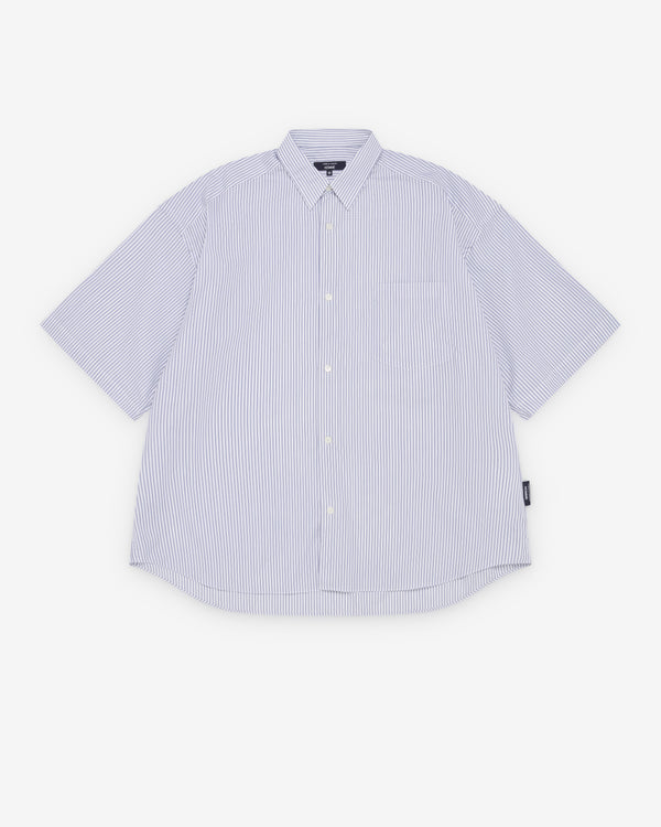 CDG Homme - Men's Striped Short Sleeve Shirt - (White/Blue)