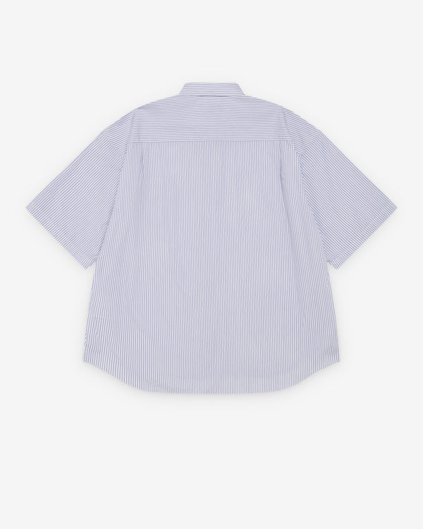 CDG Homme - Men's Striped Short Sleeve Shirt - (White/Blue)