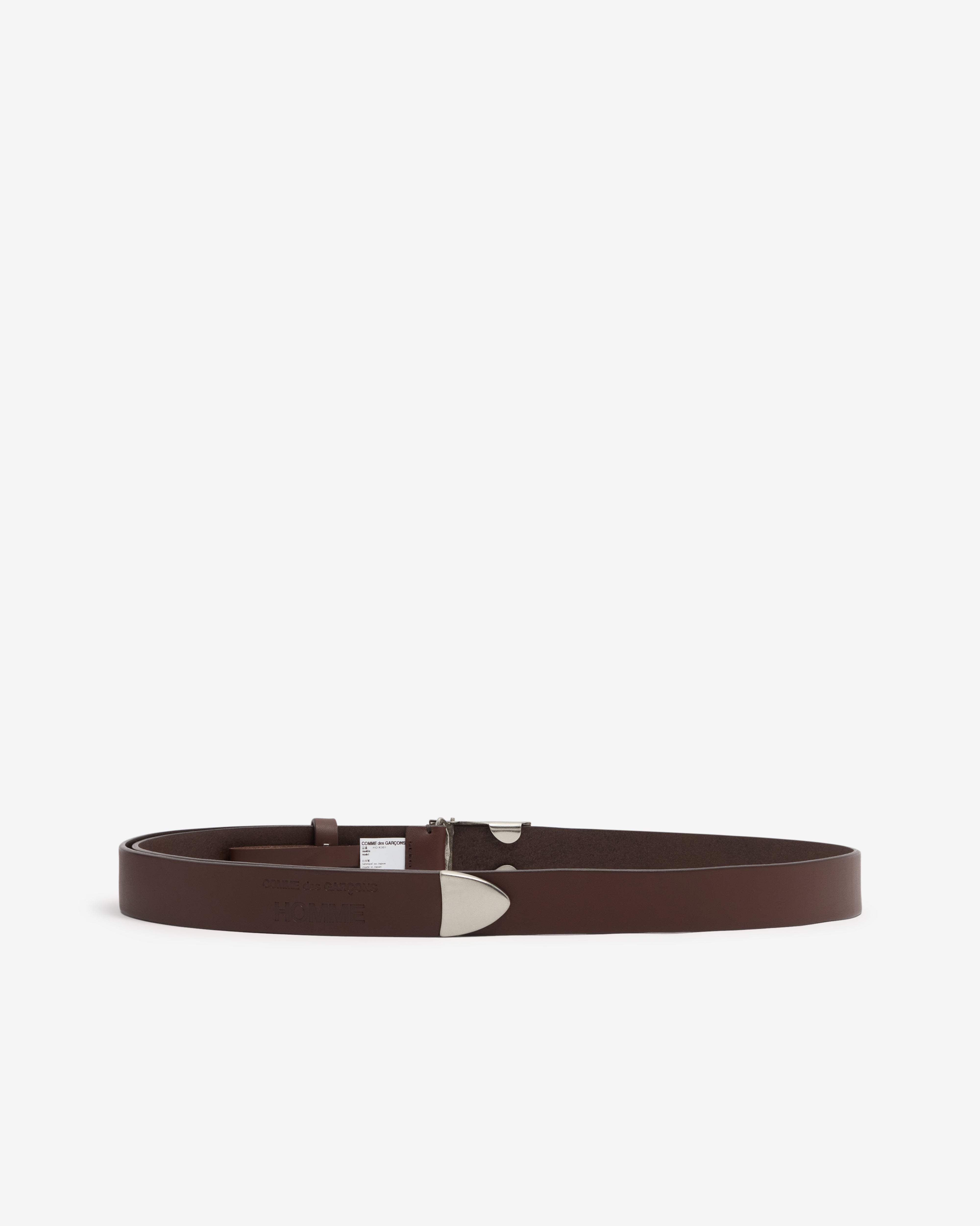 CDG Homme: Men's Leather Belt (Brown) | Dover Street Market London