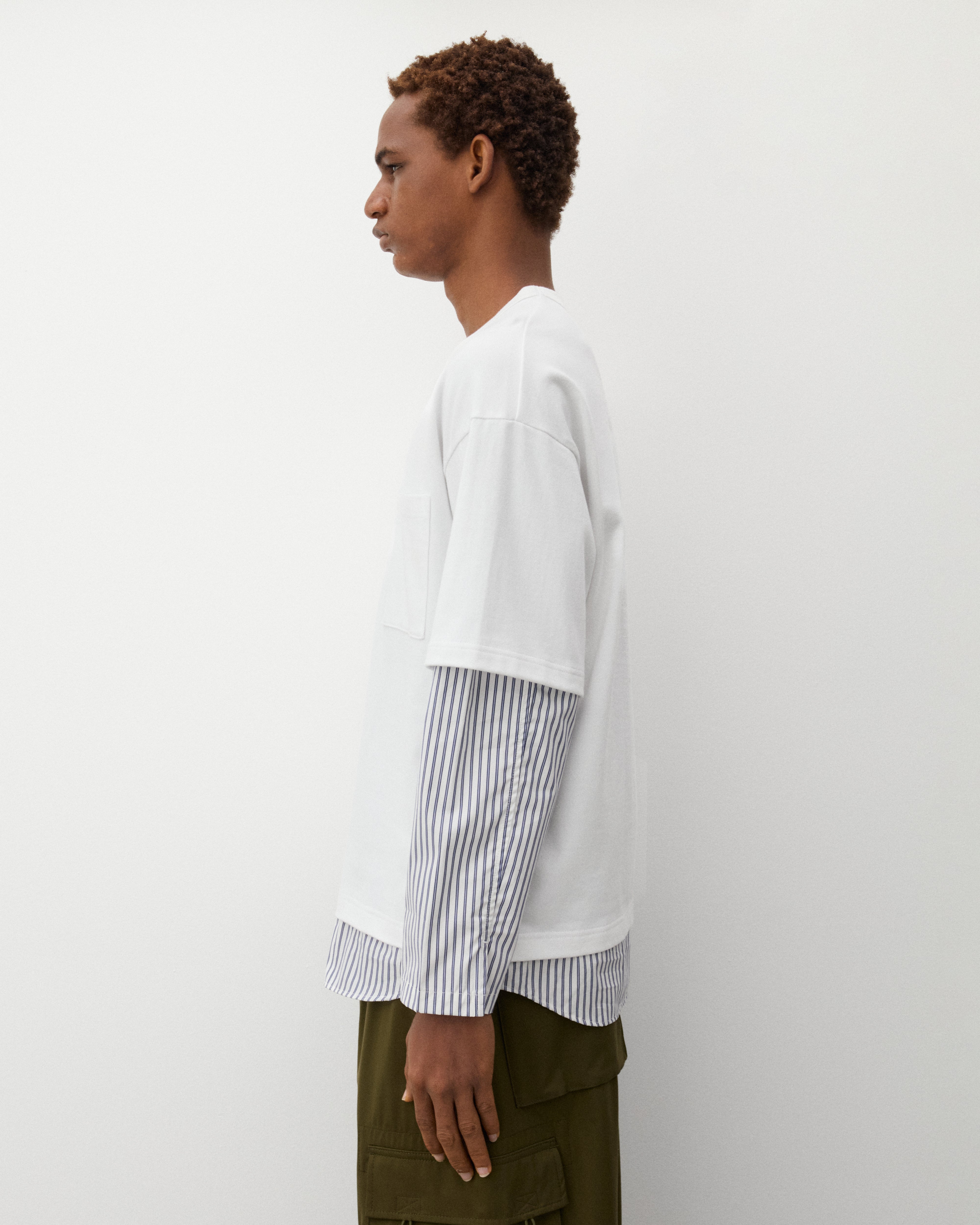 CDG Homme: Men's Layered T-Shirt (White) | Dover Street Market London