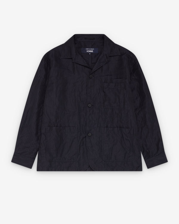 CDG Homme - Men's Striped Linen Twill Jacket - (Navy)