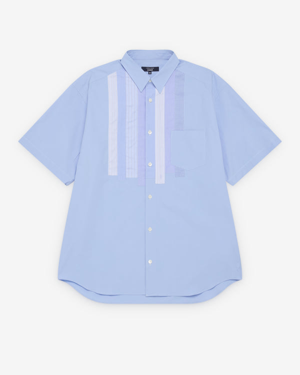 CDG Homme - Men's Mix Panel Short Sleeve Shirt - (Sax Blue)