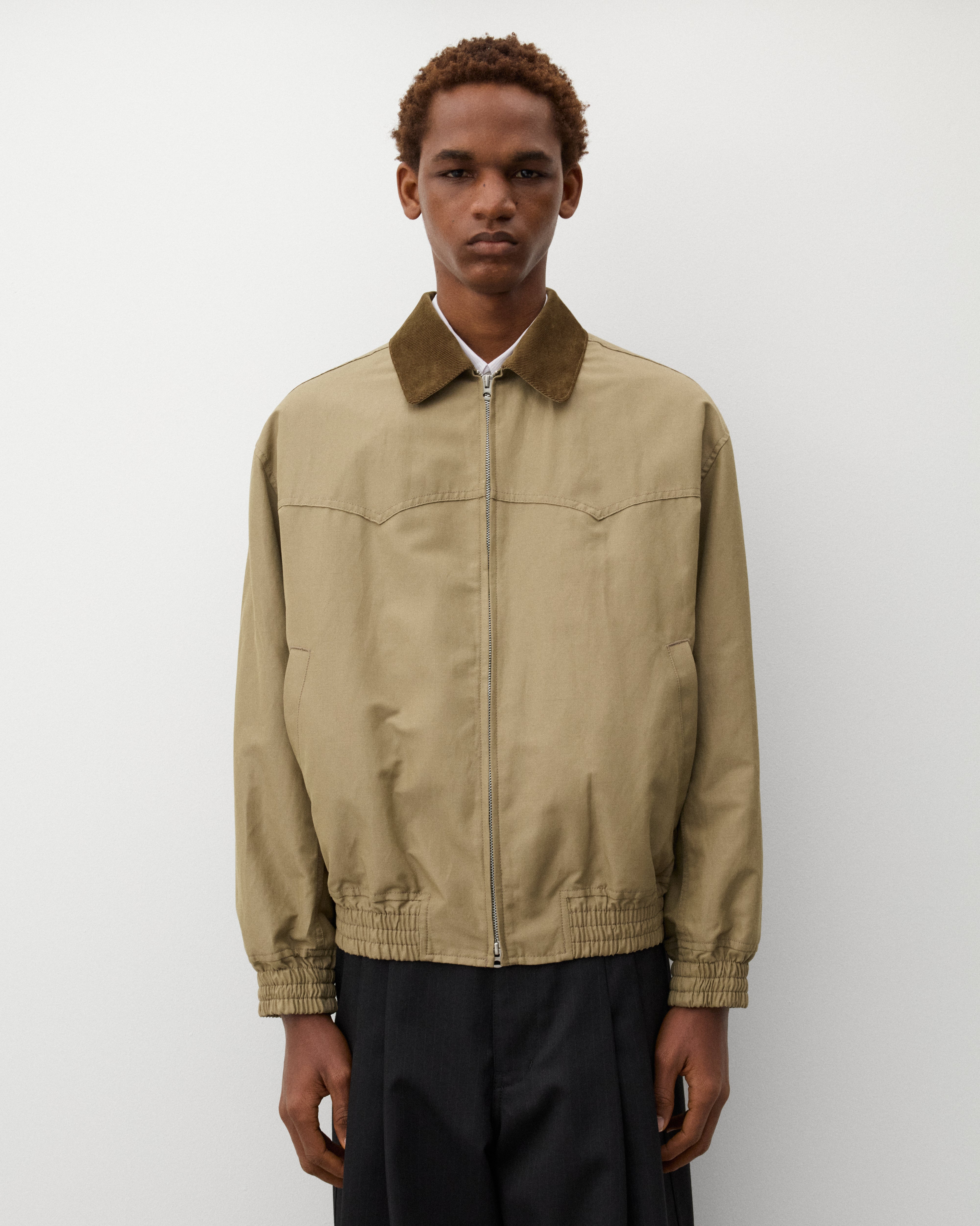 CDG Homme: Men's Harrington Jacket (Beige) | Dover Street Market