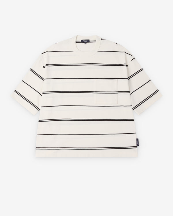 CDG Homme - Men's Striped T-Shirt - (Off White/Black)