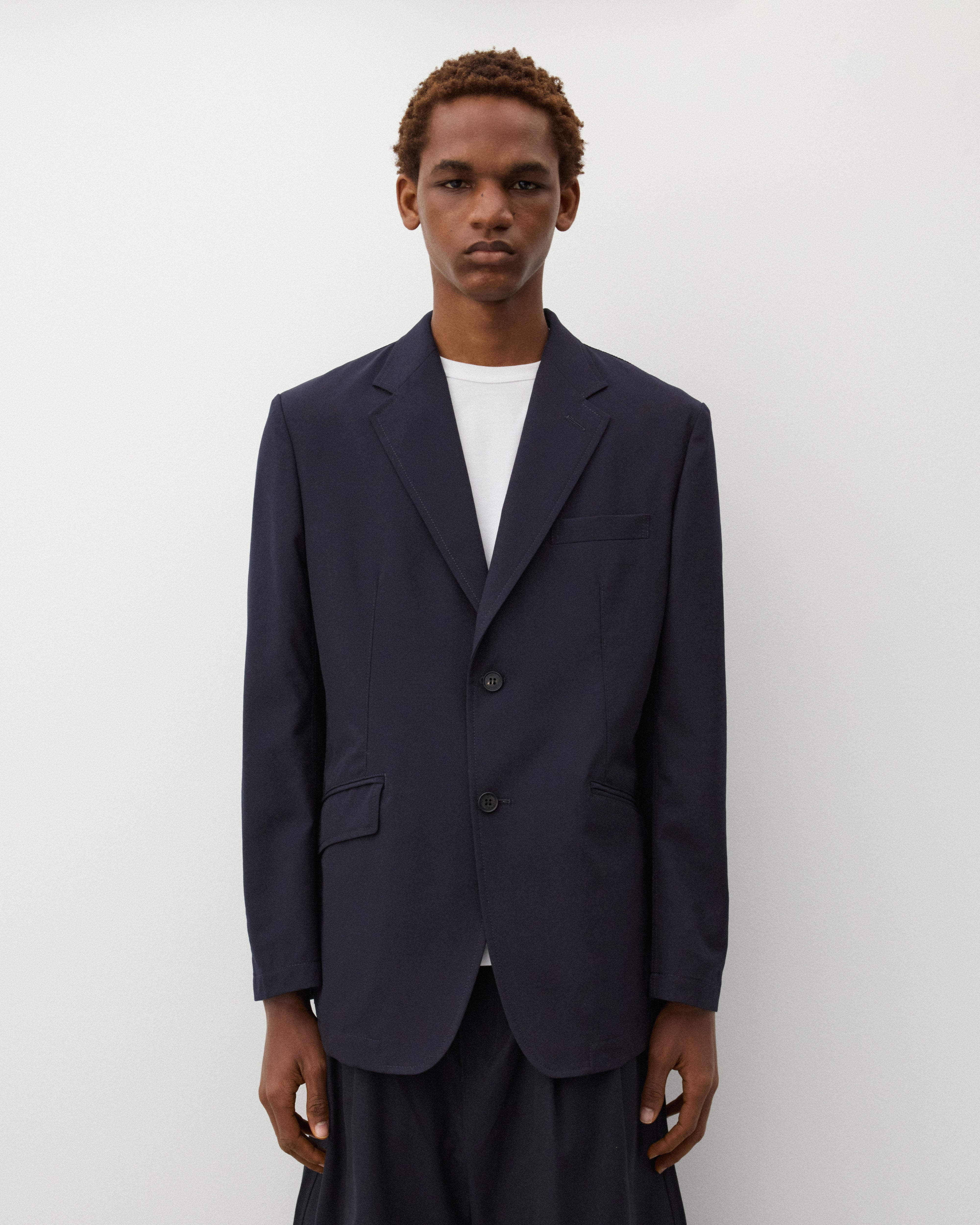 CDG Homme: Men's Two Button Blazer (Navy) | Dover Street Market London